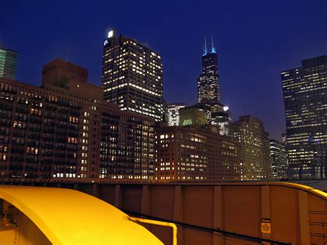 Chicago Night View Free Stock Photo Image Picture Sears Tower