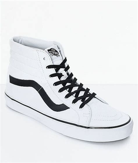 Vans Sk8 Hi Reissue True White And Black Skate Shoes Zumiez Shoes