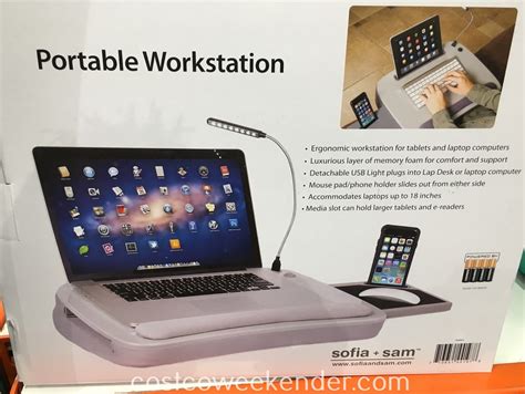 Laptops can also be connected to a separate monitor and keyboard if you want a bigger screen. Sofia + Sam Memory Foam Lap Desk | Costco Weekender