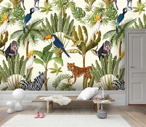 Which is better peel and stick or smart edge? 3D Tropical Jungle Toucan Wallpaper Mural Peel and Stick ...