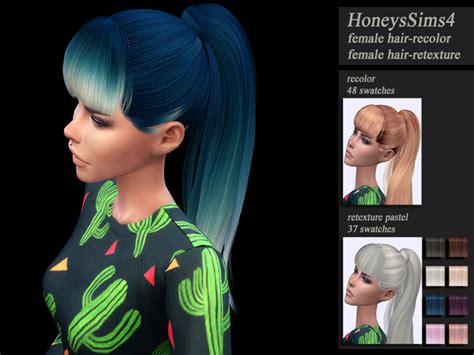 Female Hair Recolor Retexture Wings On0423 By Honeyssims4 Sims 4 Hair