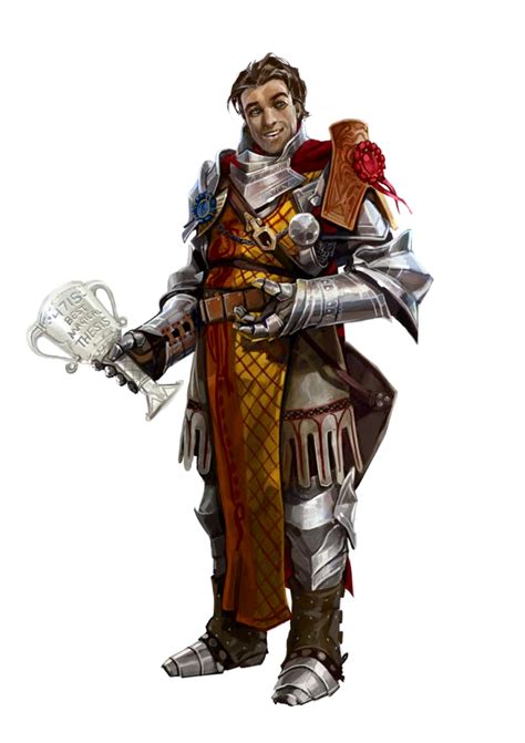 Male Human Cavalier Fighter Knight Trophy Pathfinder Pfrpg Dnd Dandd 3