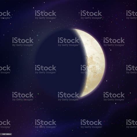 Vector Illustration Of Growing Moon Phase Stock Illustration Download