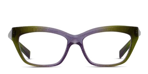 alain mikli a03016 purple green prescription eyeglasses