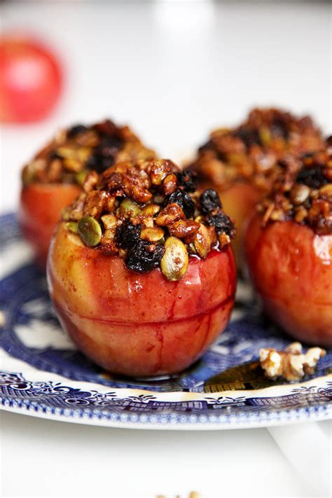 Healthy Baked Apples With Blackberries Walnuts Pepitas And Sultanas