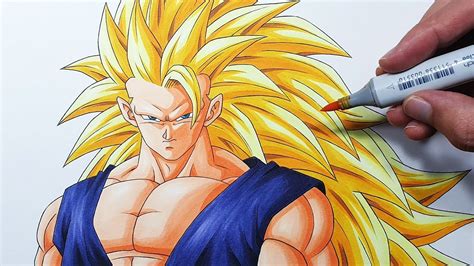 How To Draw Goku Super Saiyan 3 Drawing Tutorial Youtube