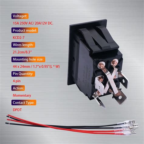 Weideer Jack Momentary Switch Reverse Polarity Rocker Switch DC Motor