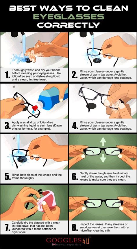 Infographic Best Ways To Clean Eyeglasses Correctly Goggles4u Uk Clean Glasses Optician