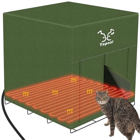Large Heated Cat House For Outdoor Cats In Winter Tepoal Weatherproof