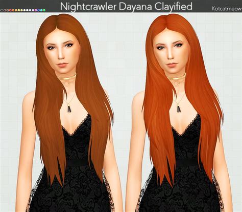 Sims 4 Hairs Kot Cat Nightcrawler`s Dayana Hair Clayified