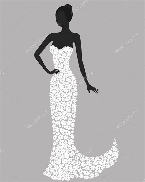 gorgeous girl in white flower dress — stock vector © brahmapootra 20935271