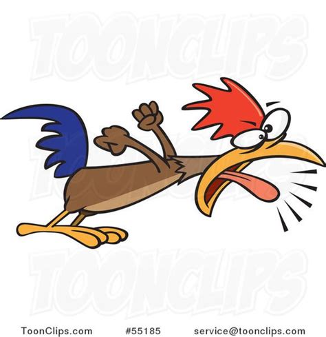 Cartoon Rooster Screaming A Wake Up Call 55185 By Ron Leishman
