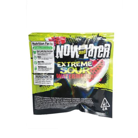 Buy Now And Later Extreme Sour Watermelon Edible 500mg Thc Buyweed247