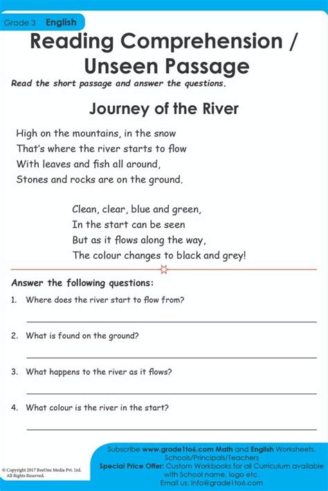 Comprehension Journey Of The River In 2023 Reading Comprehension