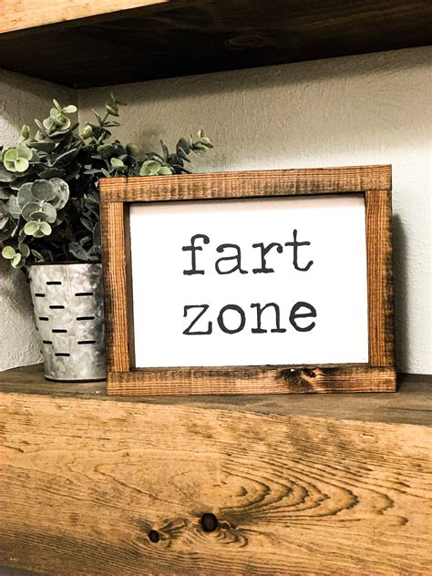 Fart Zone Sign Funny Bathroom Signs Bathroom Decor Fart Etsy