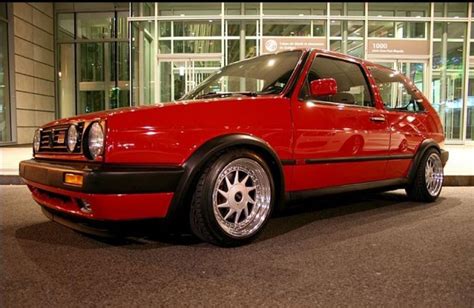 Red Vw Golf Mk2 Gti On Oz Racing Turbo Rims Vw Golf Tuning