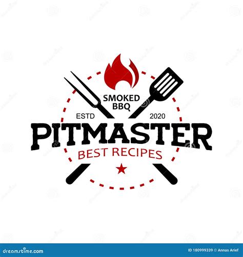 Pitmaster Barbecue Stamp Vector Logo Graphic Label Stock Vector