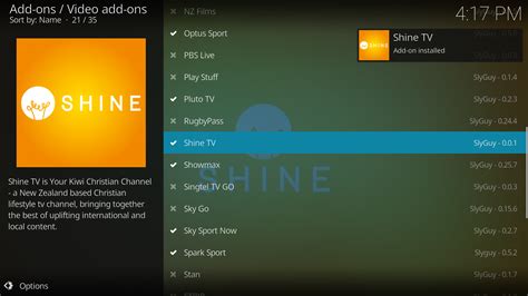 Shine Tv Kodi Add On