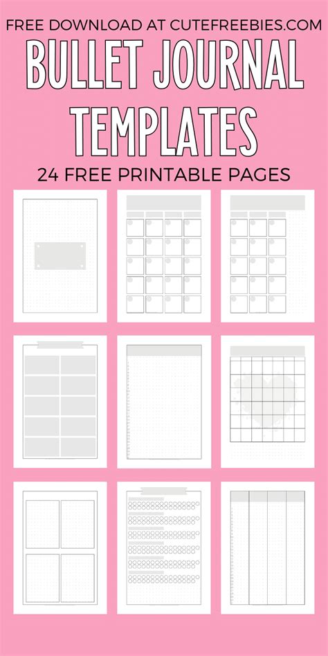 Free Printable Bullet Journal Template Cute Freebies For You