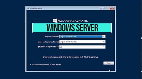 Installing Windows Server 2016