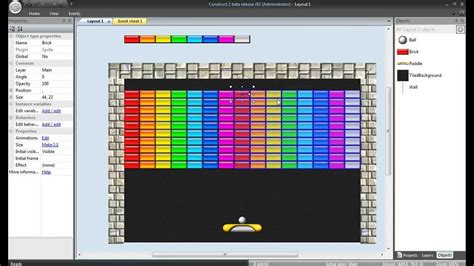 Construct 2 Tutorial Breakout Clone Part 1 Tile Map Setup Youtube