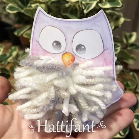 Pom Pom Mama And Baby Owls Paper Craft Hattifant