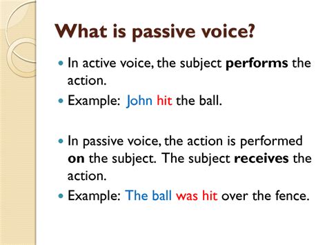 Fun was had by all emphasizes the fun.). Passive Voice - Willyscience