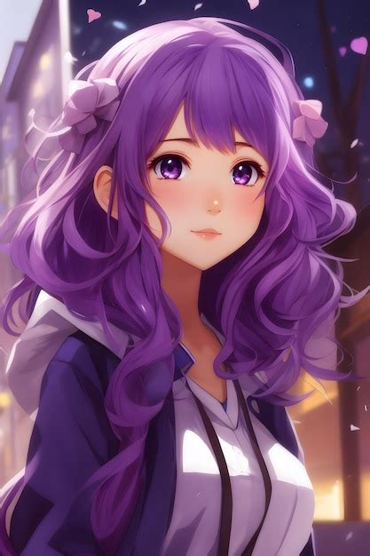 Premium Ai Image Purple Anime Girl Purple Hair Anime Girl Anime