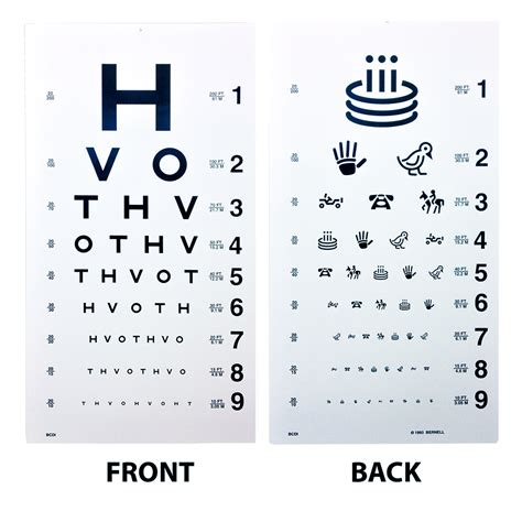 Kindergarten Eye Chart 20 Ft Test Distance Visual Acu
