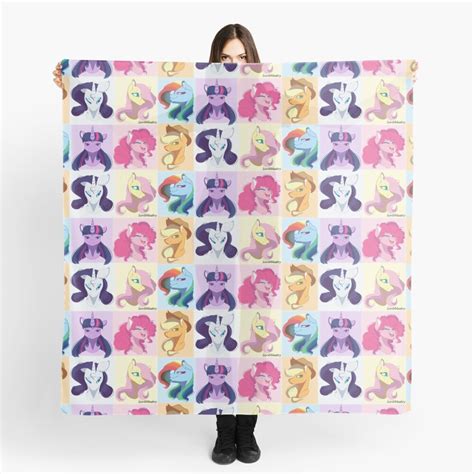 Mlp Main Cast Portraits Scarf For Sale By Scriptexc Redbubble