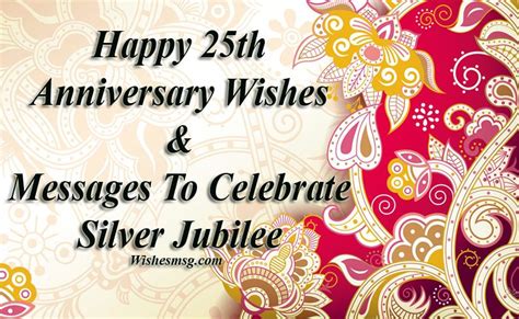 25th Wedding Anniversary Wishes And Messages Wishesmsg