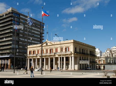 Palacio Estevez Plaza Independencia Montevideo Uruguay Stock Photo