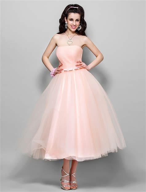 Aliexpress Com Buy TS Couture A Line Princess Strapless Tea Length