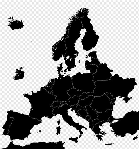 Silhueta Preta Europa Mapa De Contorno Do Continente Ilustracao Images
