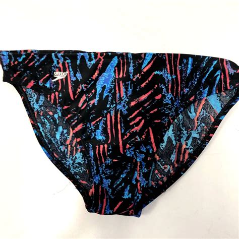 Speedo 90s Speedo Men Black Neon Electric Shock Swimsuit Brief 34