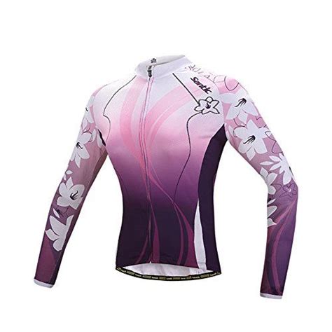 Santic Womens Cycling Jersey Loog Sleeve Road Bike Jersey Jacket Purple Medium See This
