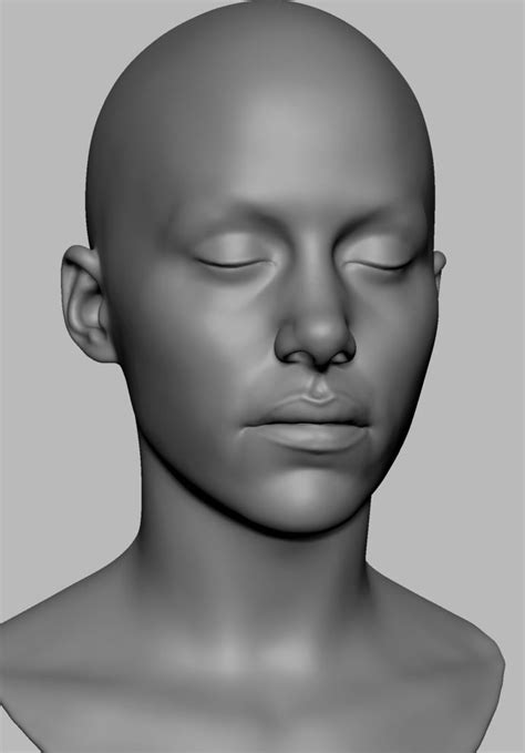 base female head v3 3d model 5 obj stl ztl free3d