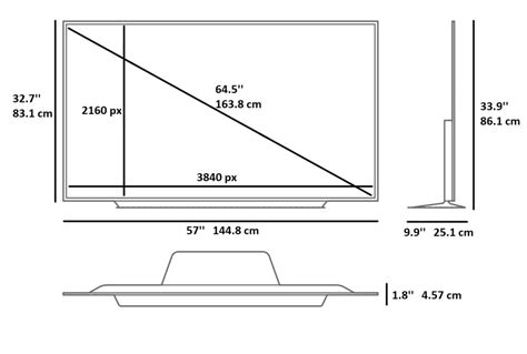 Inch Tv Dimensions Tv Measurements Inches Tv Viewing Distance