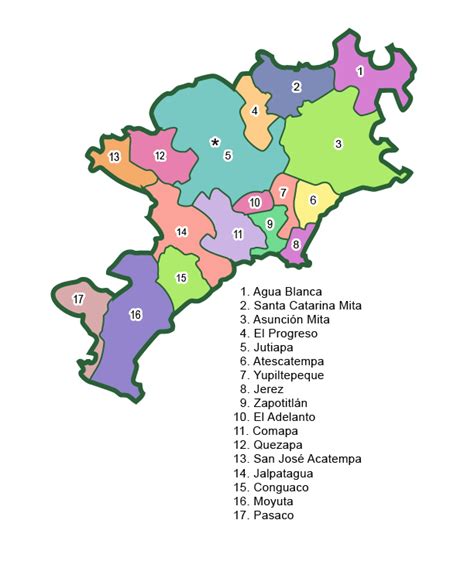 Mapa De Municipios De Jutiapa