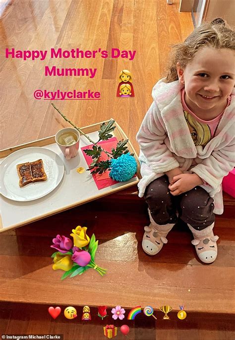 Michael Clarke Helps Daughter Kelsey Lee Treat Her Mum Kyly To Mothers Day Breakfast Daily
