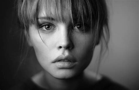 Girl Face Model Anastasiya Scheglova Black And White Russian Woman Wallpaper