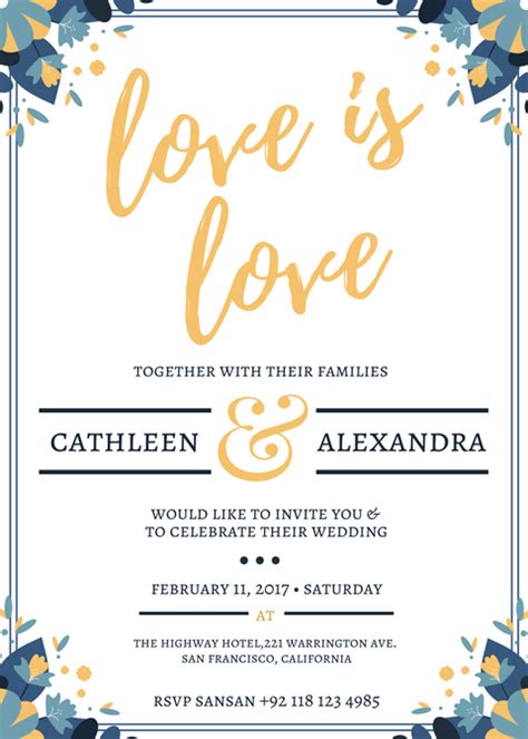 free same sex wedding invitations design a same sex wedding invitation in canva