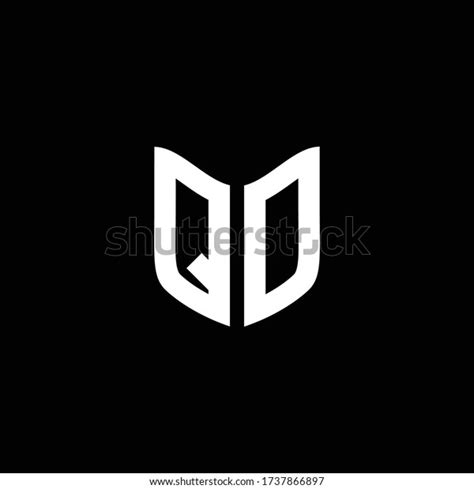 Qd Logo Monogram Shield Shape Design Stock Vector Royalty Free