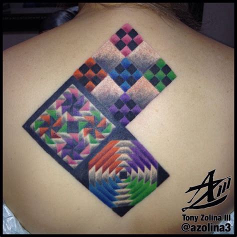 Third Annual Quilt Square On Mels Back Piece Square Quilt Tattoos