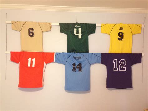 Simple Way To Hang Jerseys As Wall Art Using 1x2s Chains And Hooks