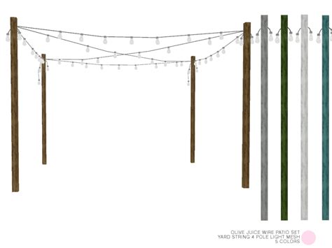 The Sims Resource Yard String 4 Pole Light Mesh