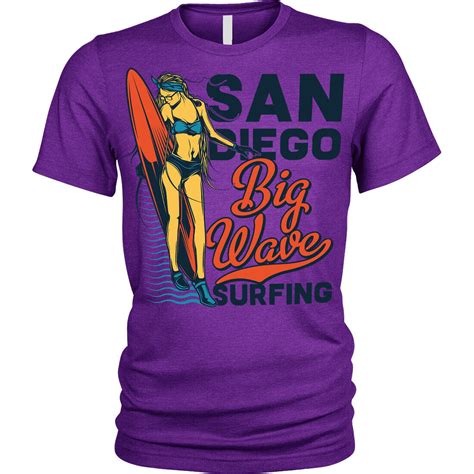 San Diego Big Wave Surfing T Shirt Unisex Mens Ebay