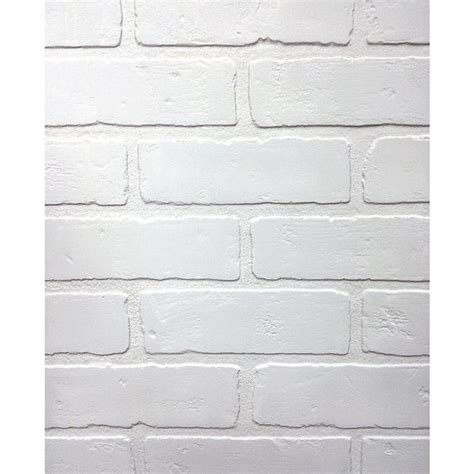 Simtab Style Selections 48 In X 8 Ft Embossed Paintable Brick White