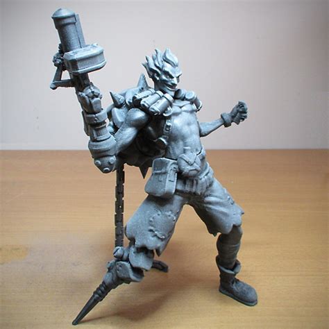 3d Printable Junkrat Overwatch 25 Cm Model By Printed Obsession