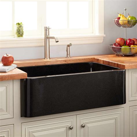 We use the latest, most advanced technology to bring to life the inspirations of both consumer and design professionals. 33" Polished Granite Farmhouse Sink - Black - Kitchen